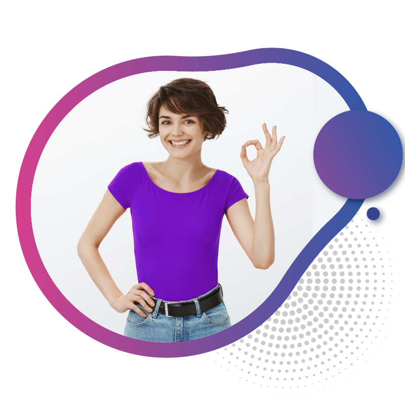 Happy female traveler making an OK hand sign, representing seamless prepaid eSIM connectivity in Australia for tourists and international visitors.